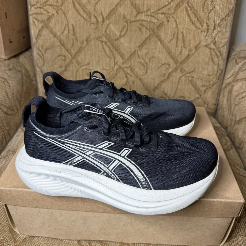 ASICS Gel-Nimbus 27 Black Lake Grey 1012B752-002 Women's Size 9 D Wide Running